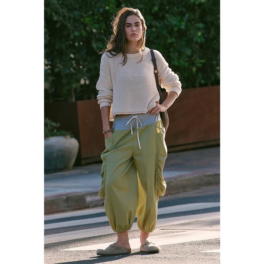 Free People Free-est Heather Pant Wide Leg Jogger Silhouette Size Large NWT - Picture 3 of 7